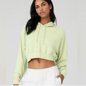 Alo yoga cropped hoodie in green tea